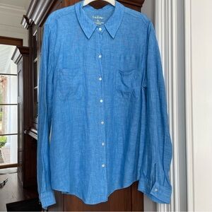 Lily Pulitzer 100% Linen Button-Down Shirt, Size XL